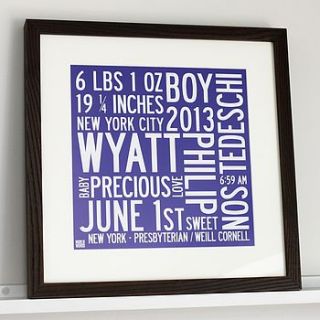 personalised children's framed word print by more than words
