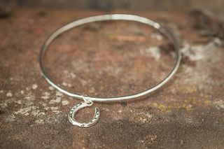 silver lucky horseshoe bangle by cabbage white england