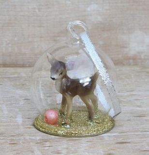 ornamental fawn christmas globe by horsfall & wright