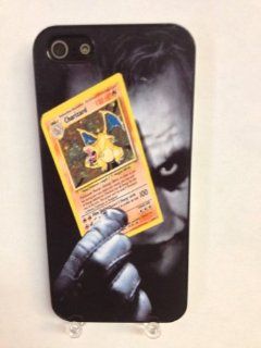 (629bi4) Joker Holding Charizard Pokemon Card iPhone 4 /4S Black Case 