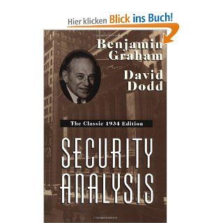 Security Analysis The Classic 1934 Edition Benjamin Graham Fremdsprachige Bücher