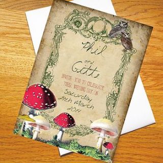 'enchanted forest' wedding invitations by vintage love stationery