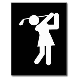 Female Golfer   Woman Golf Symbol Post Card