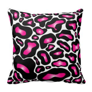 Hot Pink and Black Leopard Cheetah Animal Pillow