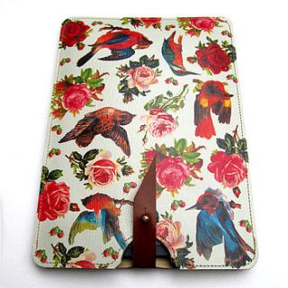 birds and roses leather case for kindle by tovi sorga
