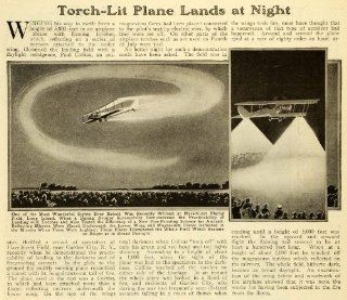 1921 Article Torch Plane Night Aviation Hazelhurst Long Island Flare Jack Frost   Original Print Article  