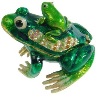 Green Frog Crystals Jewelry Trinket Ring Box Toys & Games