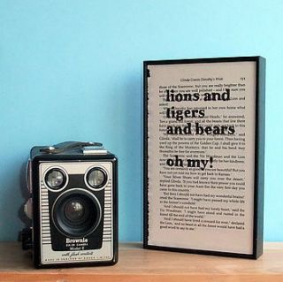 bespoke vintage book quotation artwork by bookishly