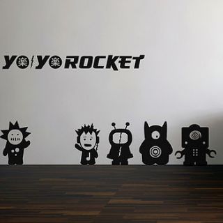 yo yo rocket wall sticker set by spin collective