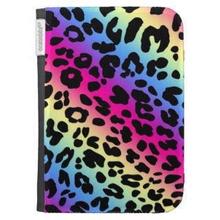 Neon Rainbow Leopard Pattern Print Kindle Keyboard Covers