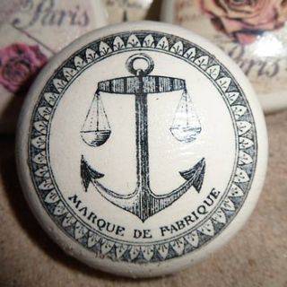 french anchor door or drawer knob by surface candy