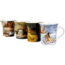 Konitz Angel 12 ounce Assorted Design Mugs (set Of 4)