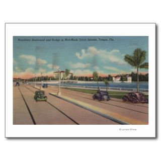 Tampa, FL   View of Bayshore Blvd, Bridge Post Cards