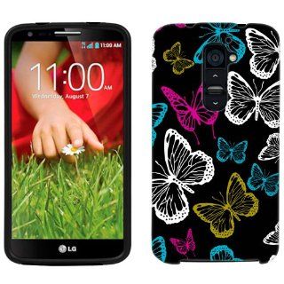 LG G2 Vivaciuos Butterflies on Black Phone Case Cover Cell Phones & Accessories