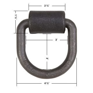 Buyers Heavy-Duty Forged D-Ring – 3/4in. Dia. w/ Weld-On Bracket  Rope Rings