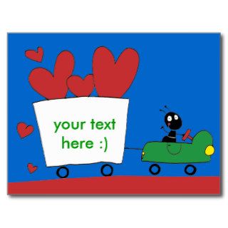 love car customize, add your text post cards