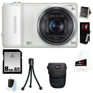 Samsung WB250F 14.2MP WIFI w/ 3" Touch Screen Smart Digital Camera in White + 8GB Deluxe Accessory Kit  Camera & Photo