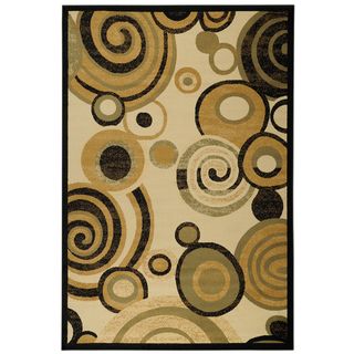 Yale Contemporary Abstract Beige Area Rug (5'3 x 7'3) 5x8   6x9 Rugs