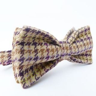 houndstooth plaid tweed bow tie by moaning minnie