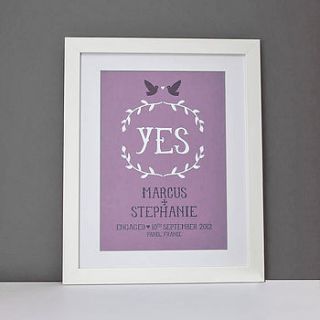 personalised engagement or wedding print by paperpaper