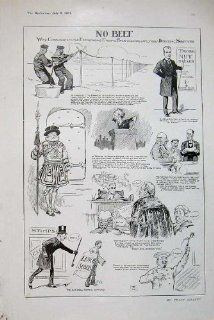 1908 Drawing Frank Gillett Men Chef Sailors Beefeater   Prints