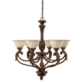 Capital Lighting 4307GB 260 Chandelier with Rust Scavo Glass Shades, Gilded Bronze Finish    
