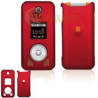 Rubberized Plastic Phone Cover Case Red For Samsung TwoStep R470 Cell Phones & Accessories