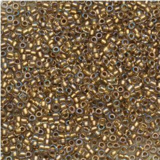 Toho Round Seed Beads 15/0 #262 'Crystal/Gold Lined' 8g