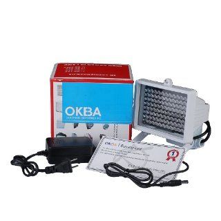 OKEBA Indoor/Outdoor 96 LED Night vision IR Infrared Illuminator Light For CCTV Security Camera 80m(262 FT), Standard 45� level angle visual range White  Camera & Photo