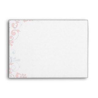 Blush Pink Grey White Floral Wedding A7 Envelopes