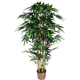 Laura Ashley 6 foot Realistic Silk Bamboo Tree With Wicker Basket Planter