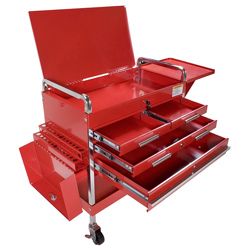 Arcan Red Powder coated Steel Tool Service Cart