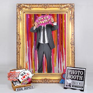 party frame photobooth, props and decor by scene setter