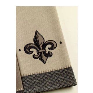 Dish Towel   Appliqued (sewn on) fabric Fleur de lis embroidered design   Fleur De Lis Kitchen Towels