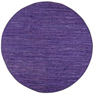 Hand woven Matador Purple Leather Rug (6 Round)