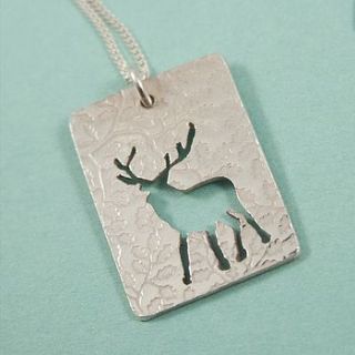 sterling silver stag pendant by fragment designs
