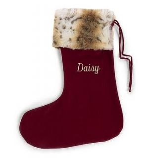 personalised christmas stocking by monogrammed linen shop