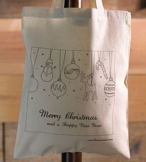 christmas design colour in tote bag by krayonista
