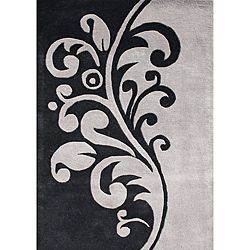 Alliyah Handmade New Zeeland Blend Flint Grey Wool Rug (5 X 8)