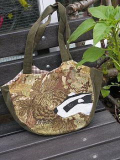 badger shoulder bag by samantha peare embroidered textiles