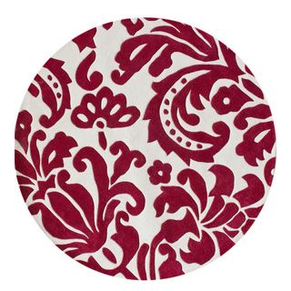Nuloom Hand tufted Pino Tribal Damask Red Rug (6 Round)