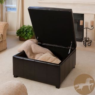 Christopher Knight Home Forrester Espresso Bonded Leather Square Storage Ottoman