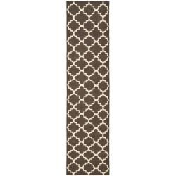 Safavieh Hand woven Moroccan Dhurrie Brown/ Ivory Wool Rug (26 X 10)