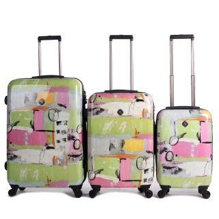 Neocover Fun Pastels 3 piece Hardside Spinner Luggage Set