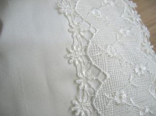 lace trim christening bonnet by adore baby