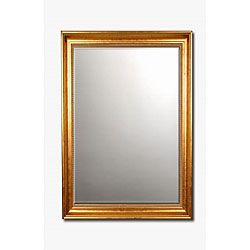 Beaded Gold framed Beveled Rectangular Wall Mirror