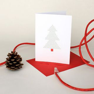 binary code 'tree' christmas card by geek cards for the love of geek