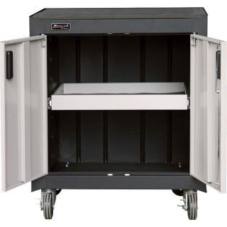 Homak SE Series 2-Door Mobile Cabinet — 26 3/4in.W x 18in.D x 31in.H, Model# GS04002270  Storage Cabinets