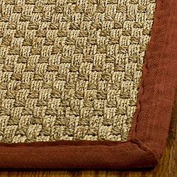Handwoven Sisal Natural/red Bordered Seagrass Rug (3 X 5)