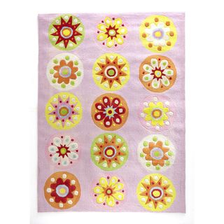 Hand tufted Kelsey Pink Area Rug (5 X 7)